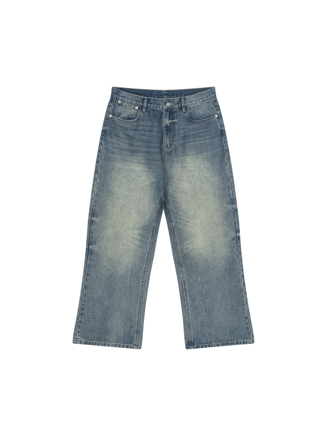 Men’s Vintage Wash Wide Leg Jeans