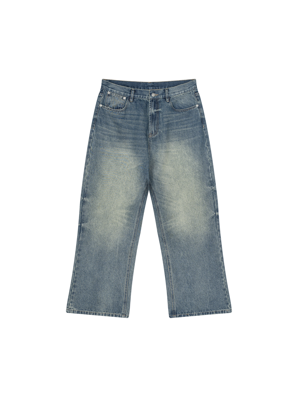 Men’s Vintage Wash Wide Leg Jeans - Main Image