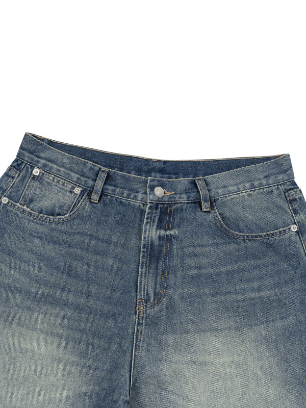 Men’s Vintage Wash Wide Leg Jeans