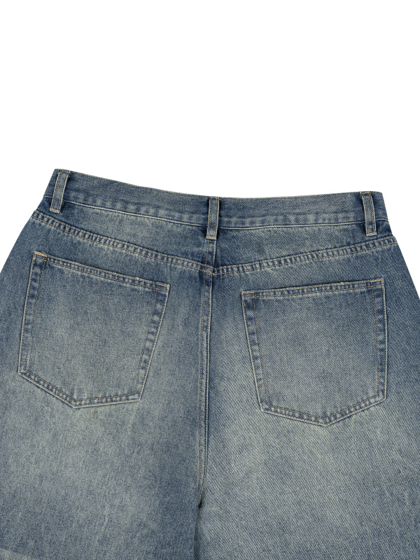 Men’s Vintage Wash Wide Leg Jeans