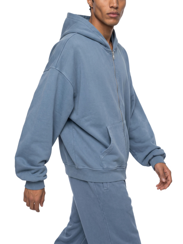 Unisex Vintage Wash Full Zip Boxy Hoodie