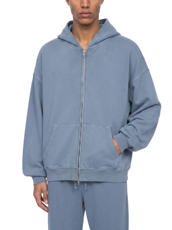 Unisex Vintage Wash Full Zip Boxy Hoodie