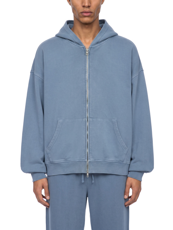 Unisex Vintage Wash Full Zip Boxy Hoodie