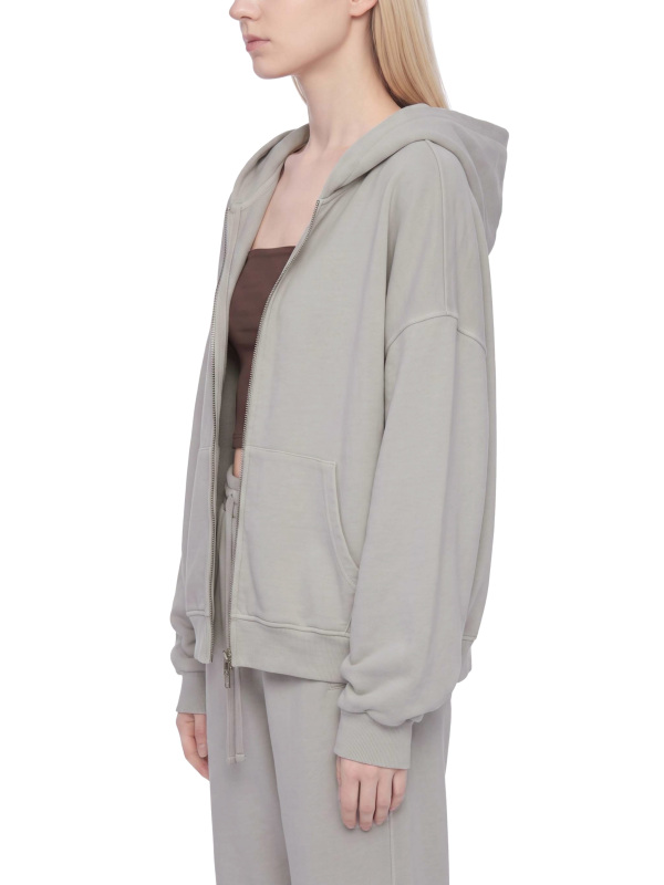 Unisex Vintage Wash Full Zip Boxy Hoodie