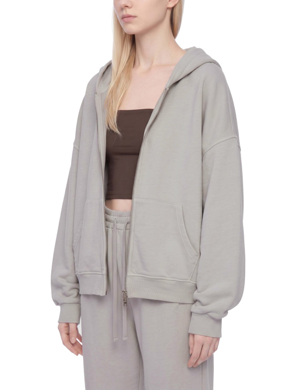 Unisex Vintage Wash Full Zip Boxy Hoodie