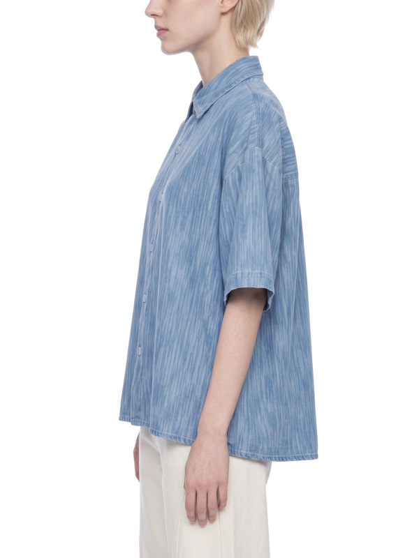 Unisex Boxy Vintage Wash Denim Shirt