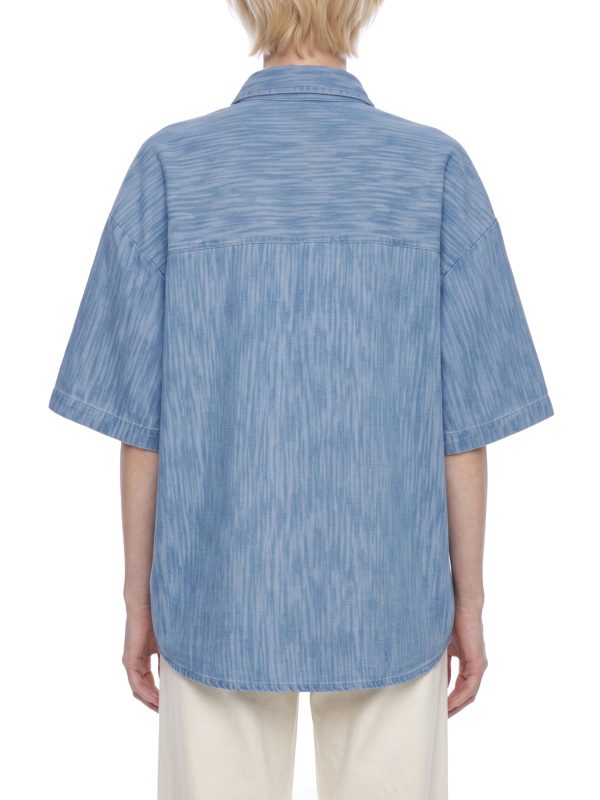 Unisex Boxy Vintage Wash Denim Shirt