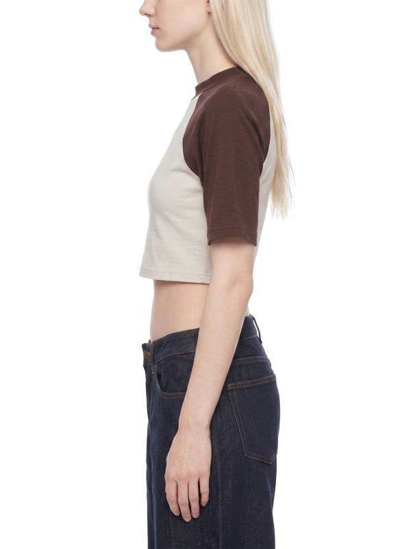 Women’s Color Block Raglan Crop T-Shirt