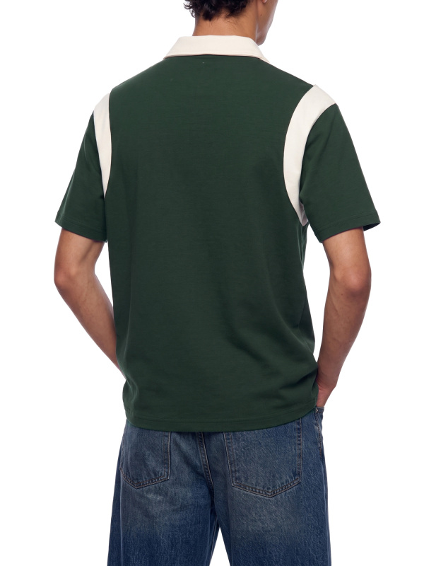 Unisex Color Block Quarter Zip Polo Shirt