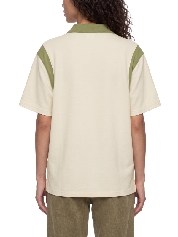 Unisex Color Block Quarter Zip Polo Shirt