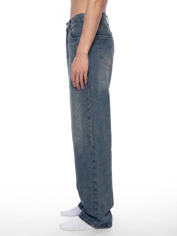 Men’s Vintage Wash Straight Leg Denim Jeans