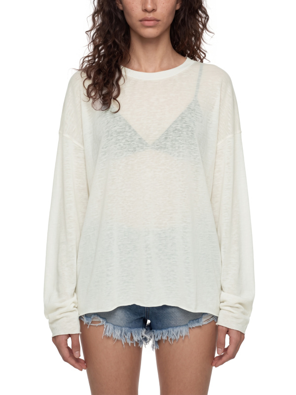 Unisex Raw Edge Long Sleeve T-Shirt