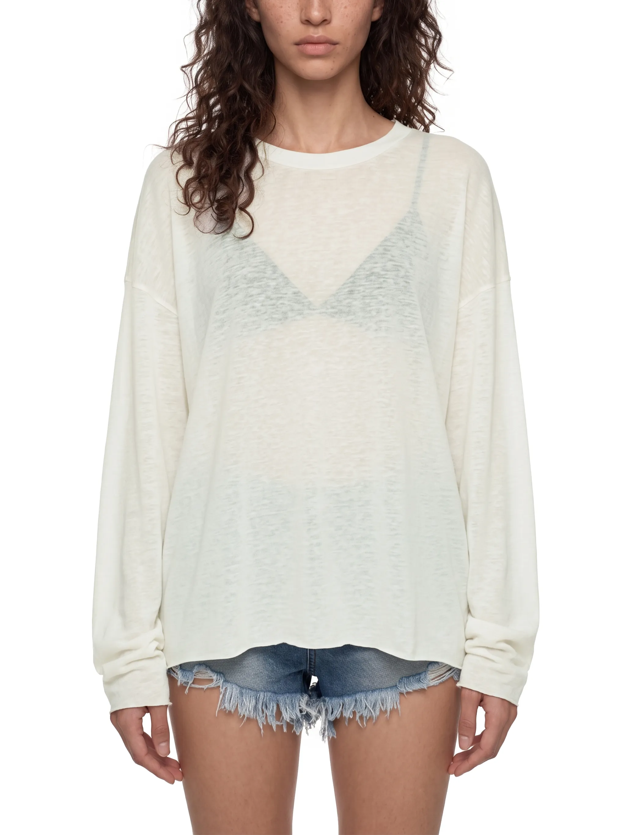 Unisex Raw Edge Long Sleeve T-Shirt