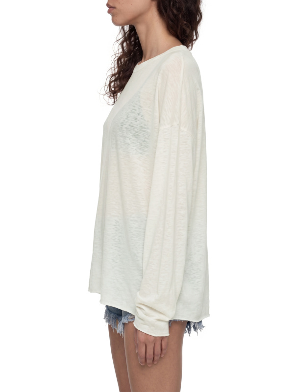 Unisex Raw Edge Long Sleeve T-Shirt