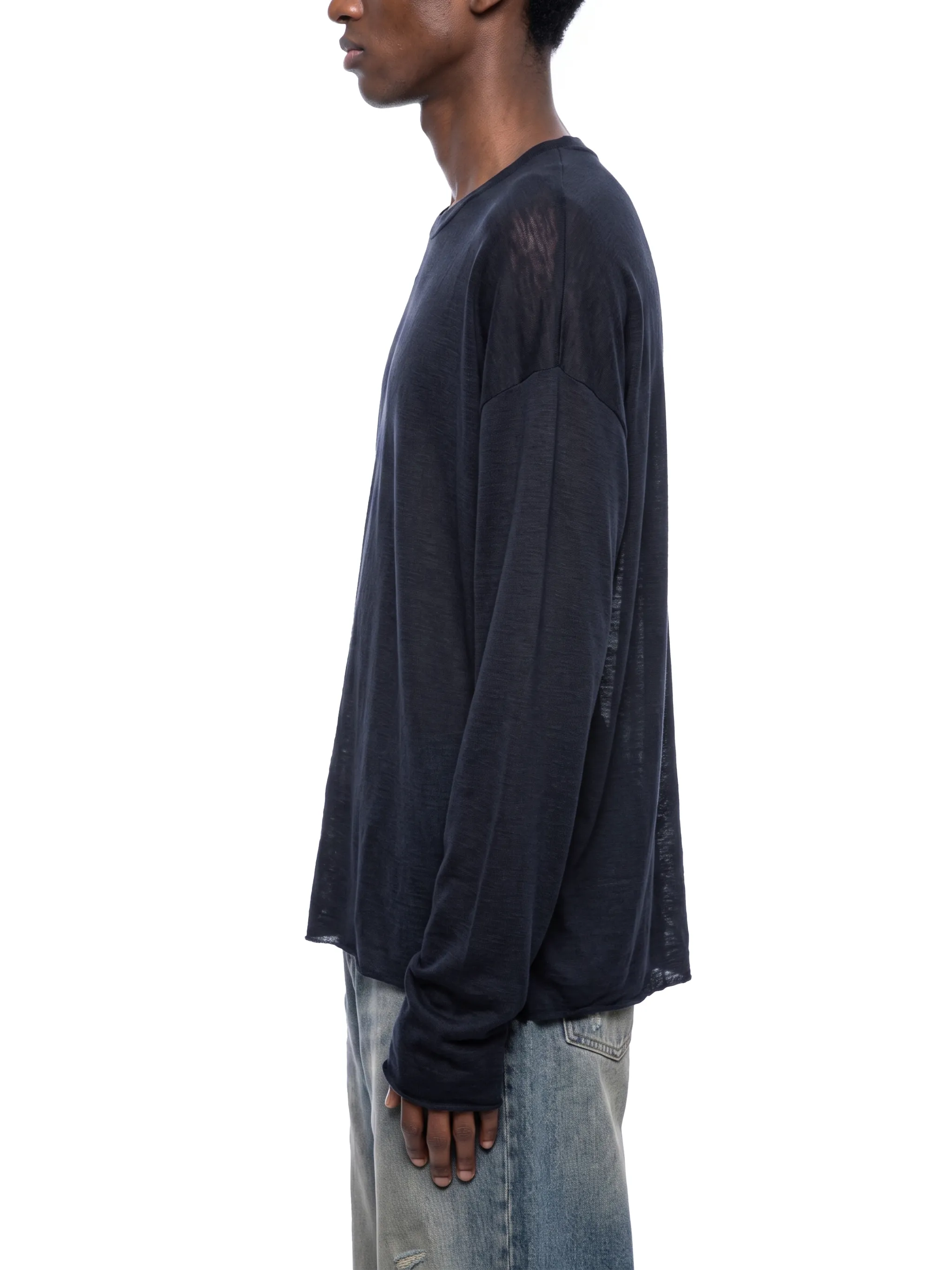 Unisex Raw Edge Long Sleeve T-Shirt