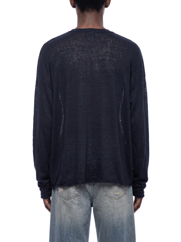 Unisex Raw Edge Long Sleeve T-Shirt