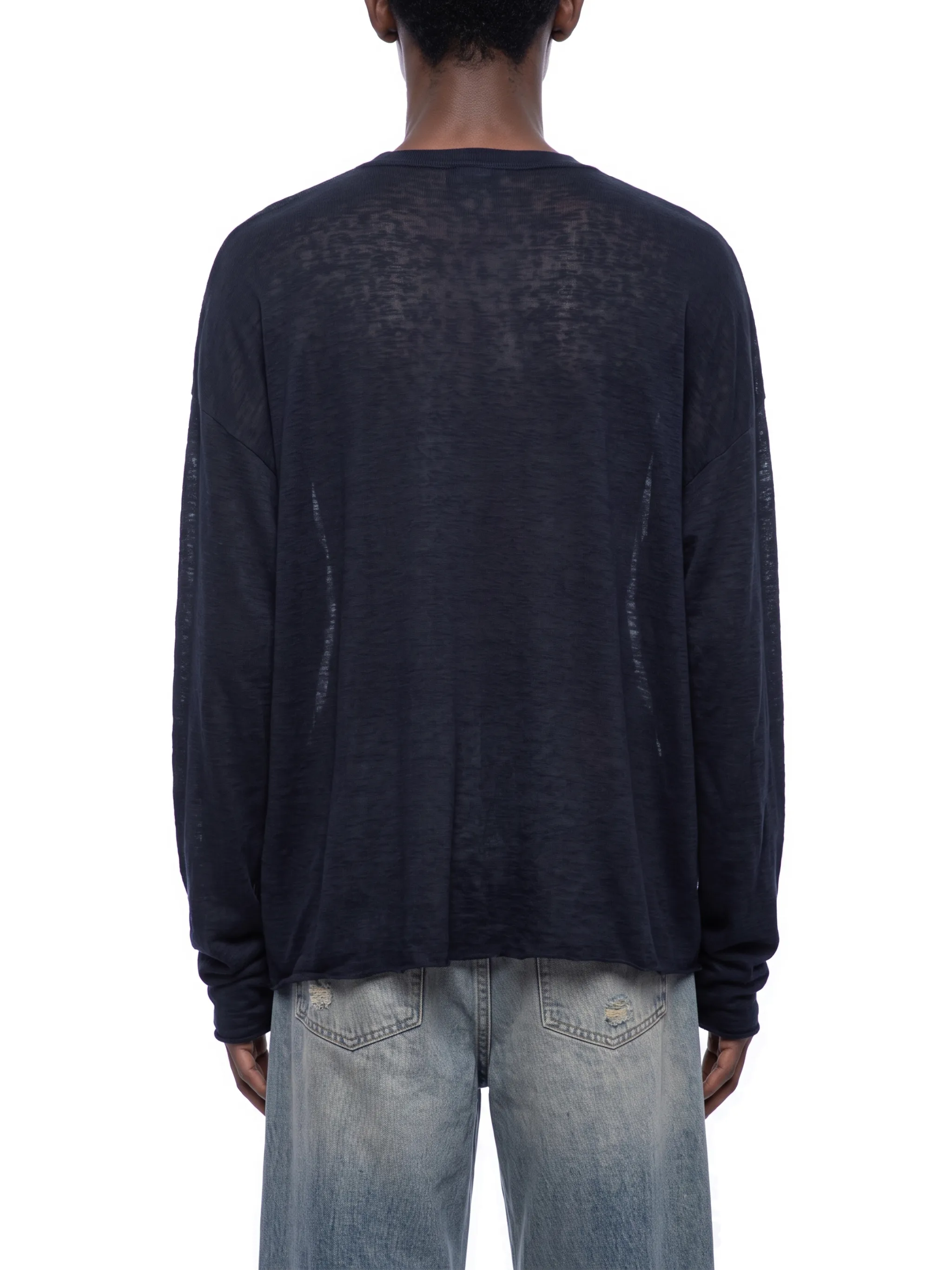 Unisex Raw Edge Long Sleeve T-Shirt