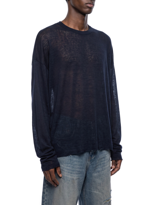 Unisex Raw Edge Long Sleeve T-Shirt