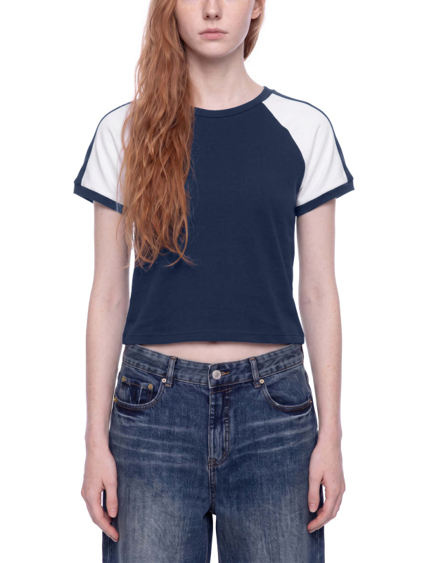 Women’s Slim Raglan Color Block T-Shirt