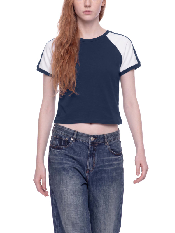 Women’s Slim Raglan Color Block T-Shirt