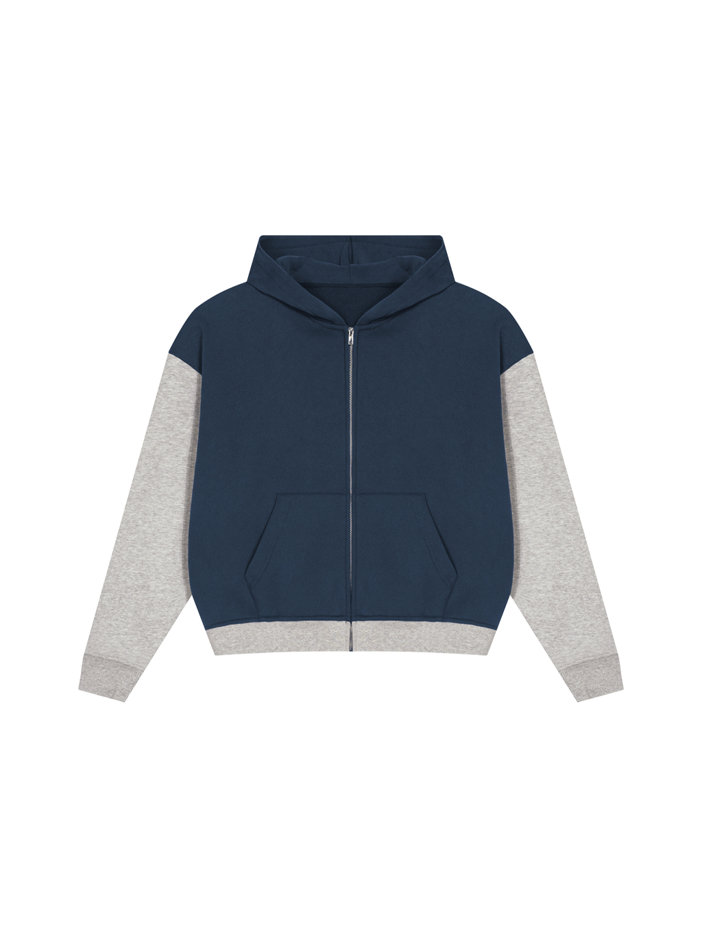 Unisex Color Block Fleece Full Zip Hoodie - Main Image