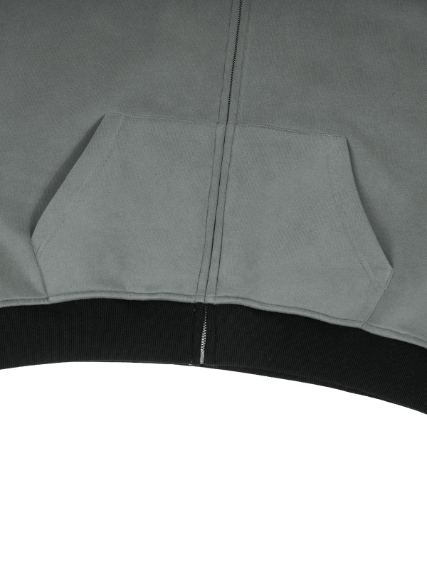 Unisex Color Block Fleece Full Zip Hoodie
