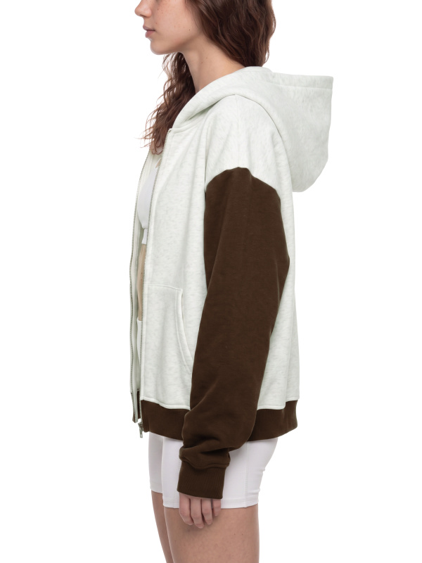Unisex Color Block Fleece Full Zip Hoodie