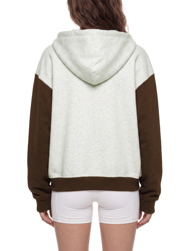 Unisex Color Block Fleece Full Zip Hoodie