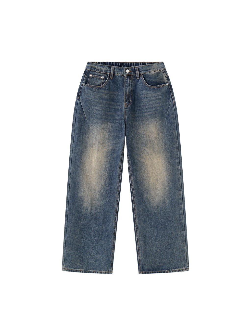 Men's Vintage Wash Denim Jeans - Main Image