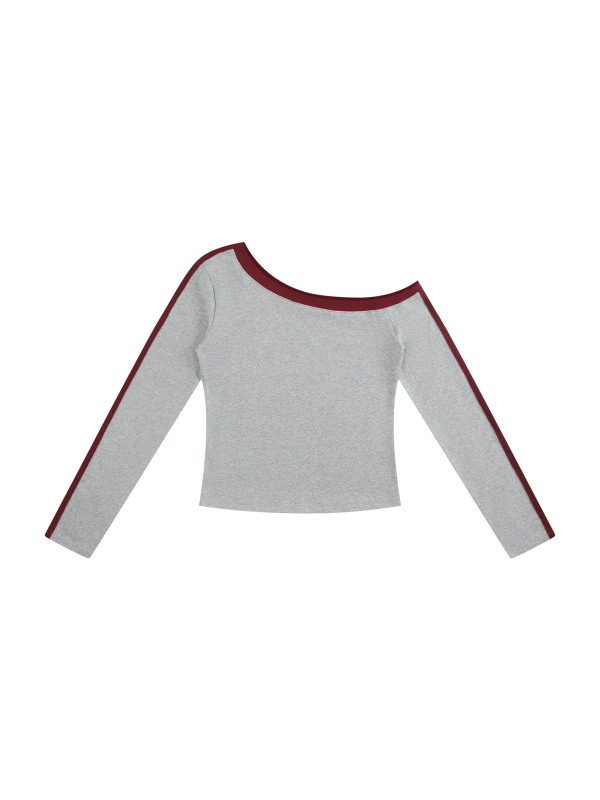 Women’s Color Block Off-the-Shoulder T-Shirt