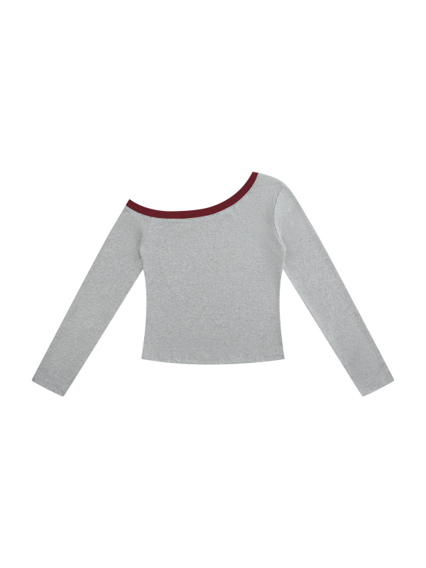 Women’s Color Block Off-the-Shoulder T-Shirt