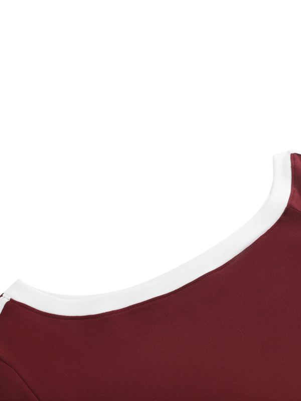 Women’s Color Block Off-the-Shoulder T-Shirt