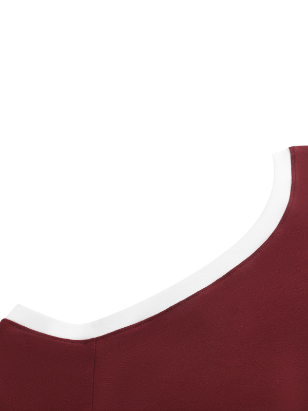 Women’s Color Block Off-the-Shoulder T-Shirt