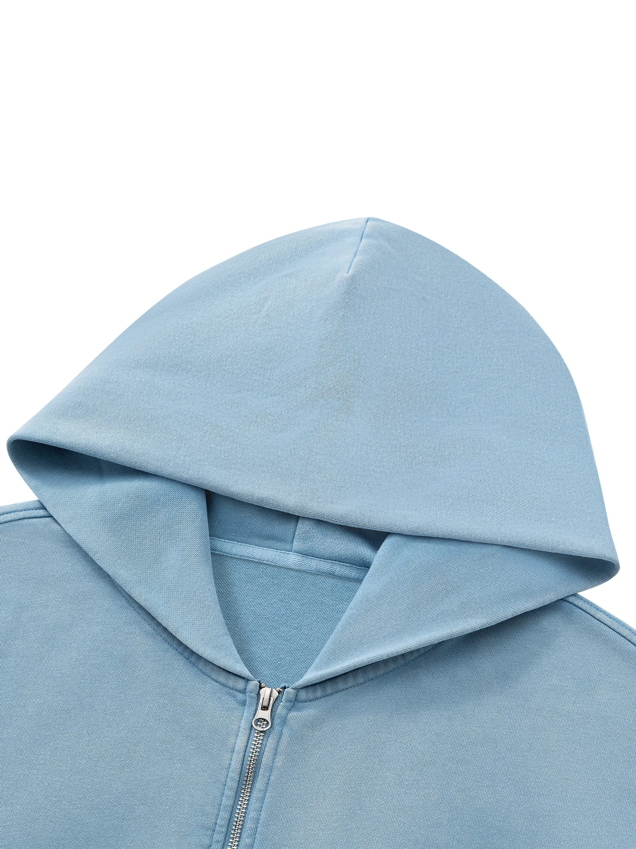 Unisex Mineral Wash Boxy Full Zip Hoodie