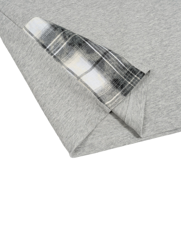 Unisex Plaid Paneled T-Shirt