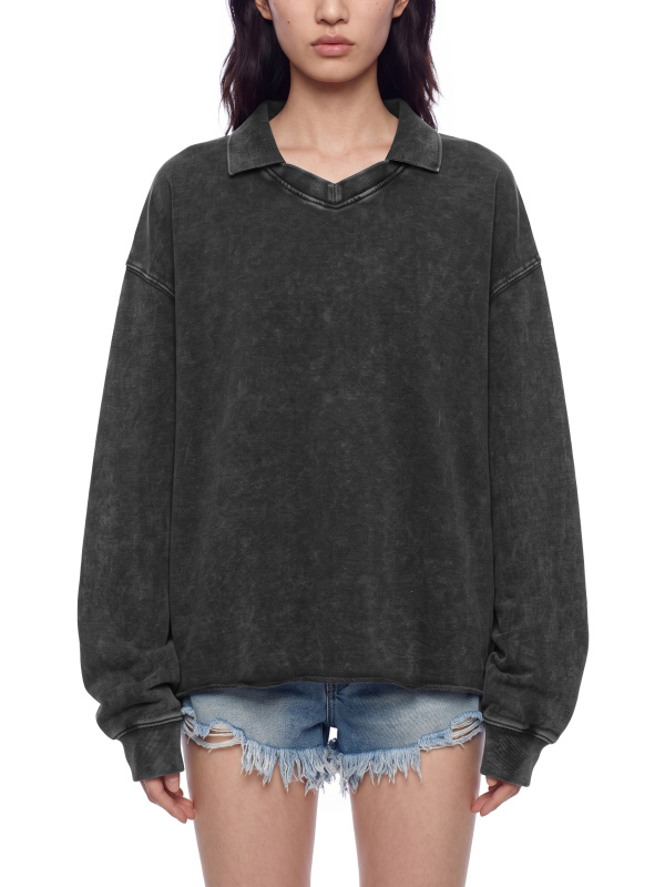 Unisex Mineral Wash Pullover Sweatshirt