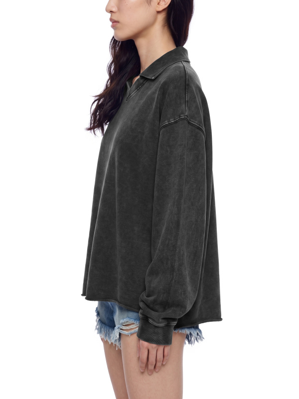 Unisex Mineral Wash Pullover Sweatshirt
