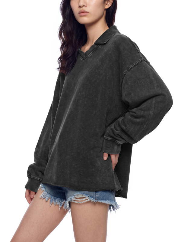 Unisex Mineral Wash Pullover Sweatshirt