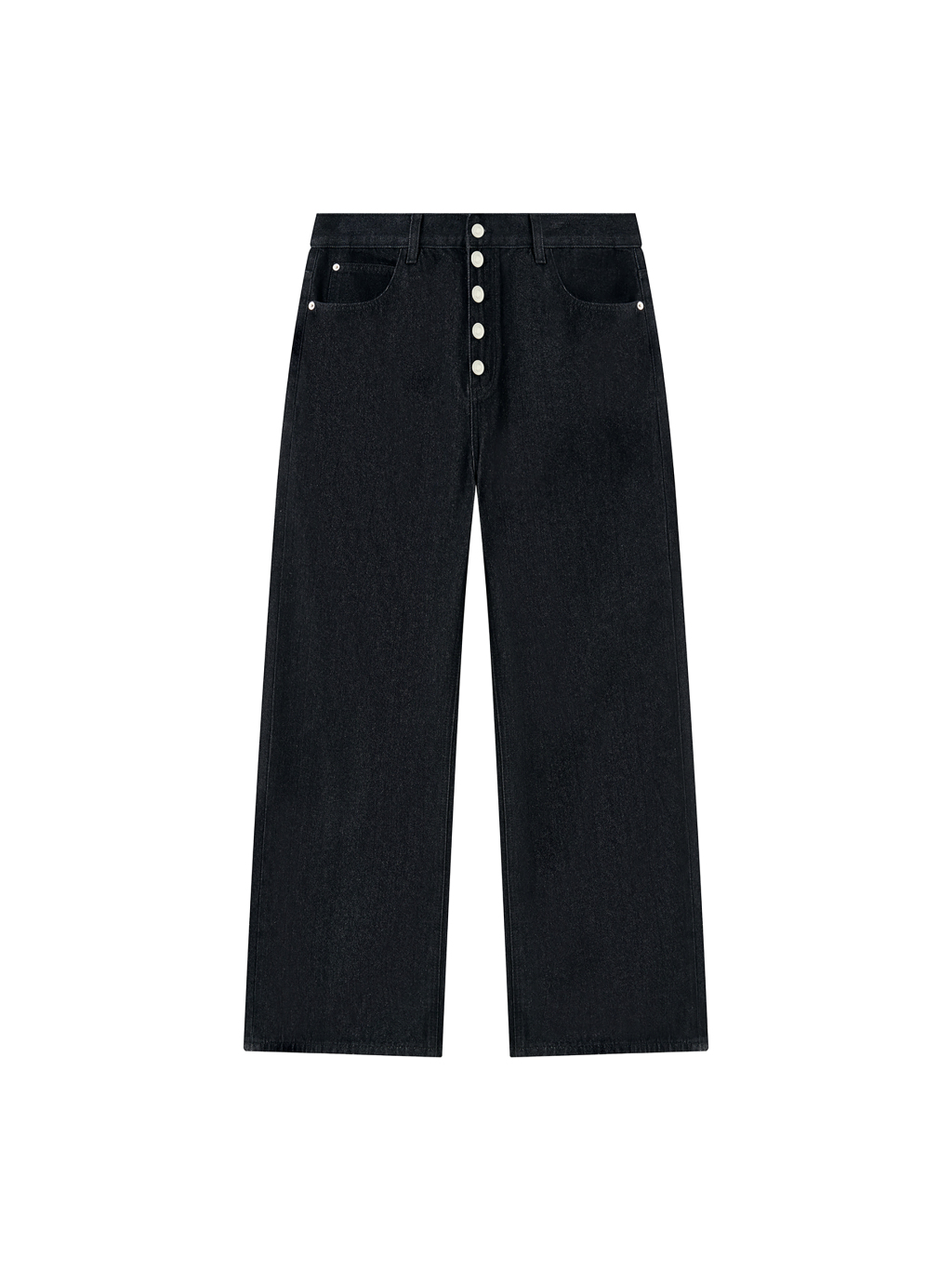 Men's Vintage Wash Wide Leg Denim Jeans - Main Image