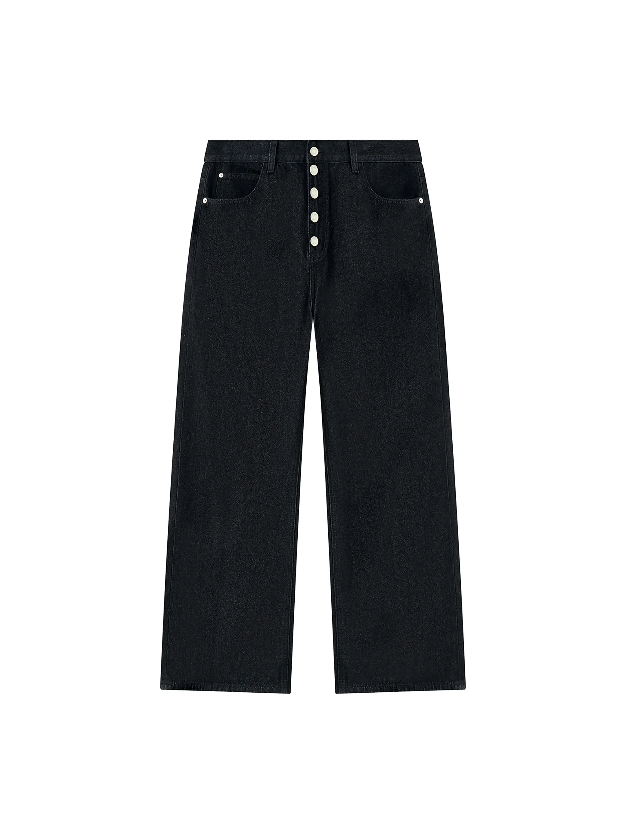Men's Vintage Wash Wide Leg Denim Jeans - Main Image