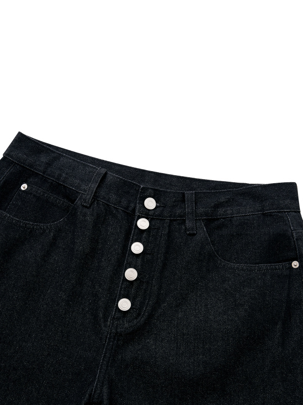 Men's Vintage Wash Wide Leg Denim Jeans