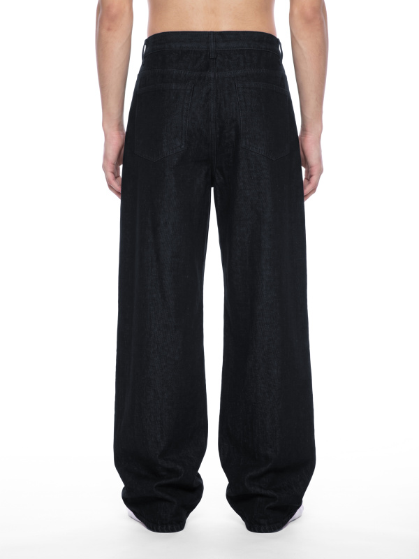 Men's Vintage Wash Wide Leg Denim Jeans