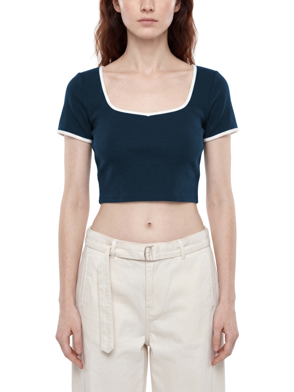 Women's Color Block Crop T-Shirt