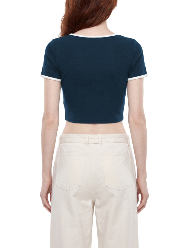 Women's Color Block Crop T-Shirt