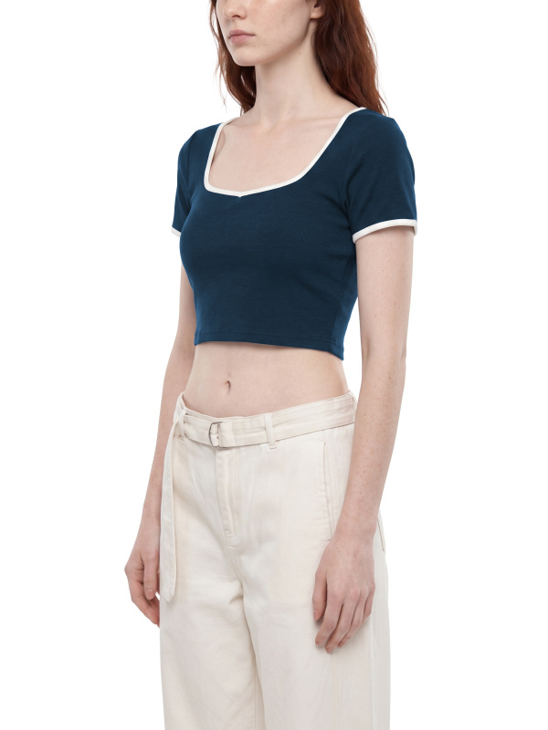 Women's Color Block Crop T-Shirt