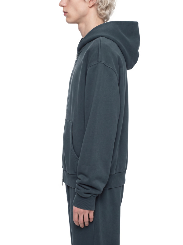 Unisex Mineral Wash Boxy Full Zip Hoodie