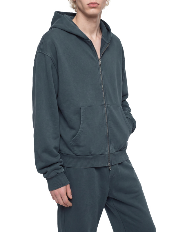 Unisex Mineral Wash Boxy Full Zip Hoodie