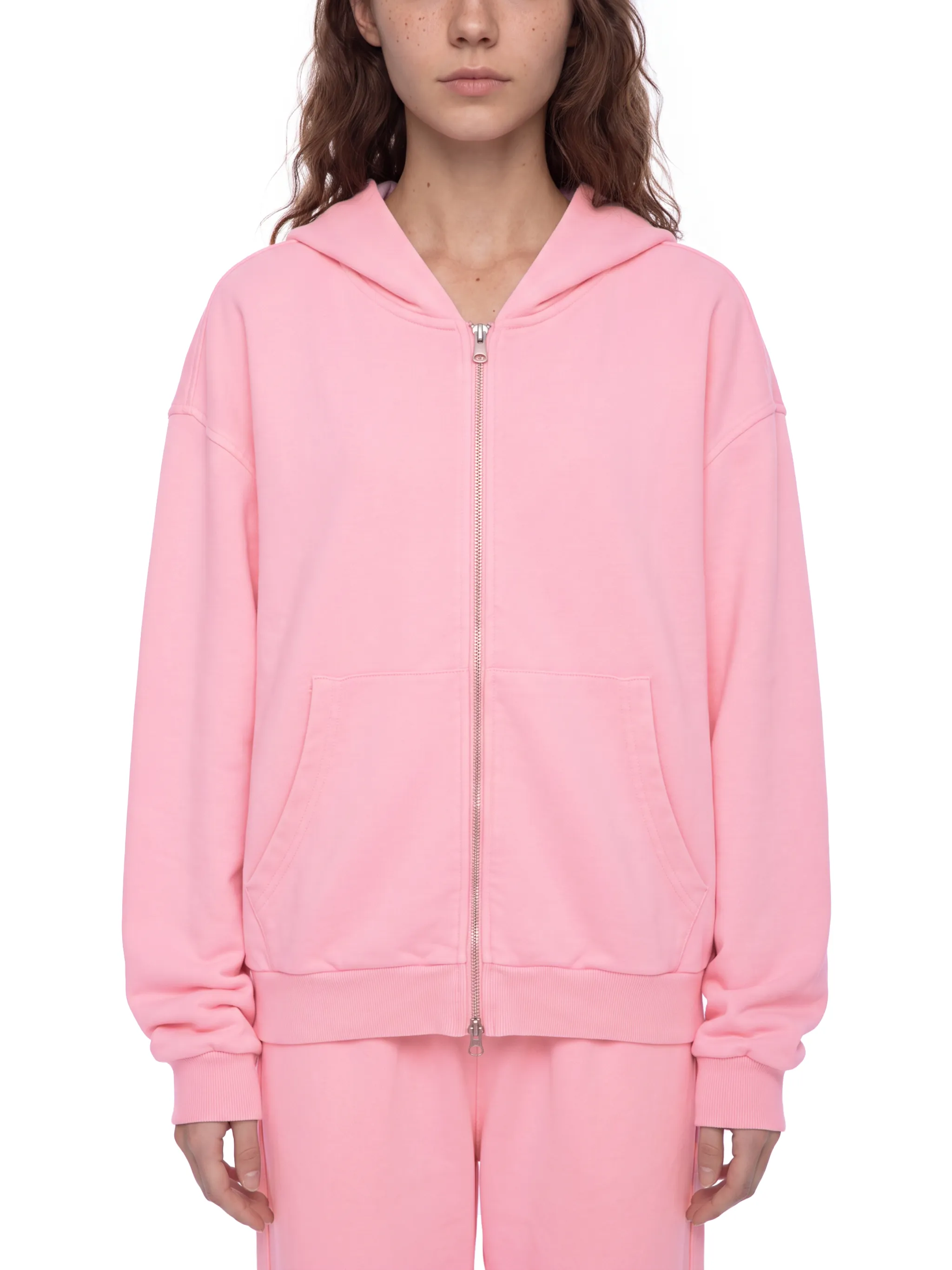 Unisex Mineral Wash Boxy Full Zip Hoodie