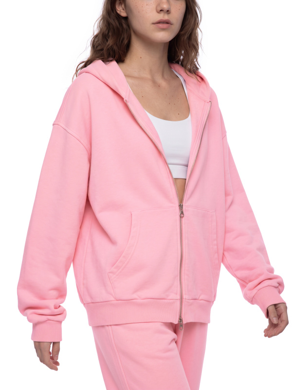 Unisex Mineral Wash Boxy Full Zip Hoodie