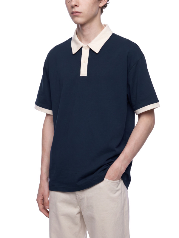 Unisex Color Block Polo Shirt